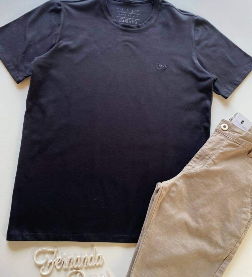 Camiseta Masculina Basic Ocass Preta Cor 3 - Fernanda Ramos Store