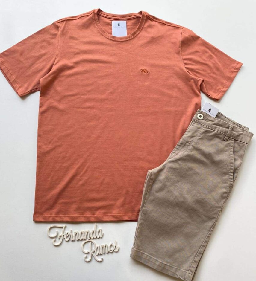 Camiseta Masculina Basic Ocass Terra Cor 30 - Fernanda Ramos Store