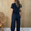 Conjunto de Moletinho Preto Cropped e Calça Chloe - Fernanda Ramos Store