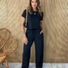 Conjunto de Moletinho Preto Cropped e Calça Chloe - Fernanda Ramos Store