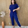 Conjunto Feminino Calça e Blusa Manga Curta Ingrid Azul - Fernanda Ramos Store