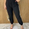 Conjunto Feminino Calça e Blusa Manga Curta Ingrid Preto - Fernanda Ramos Store