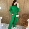 Conjunto Feminino Calça e Blusa Manga Longa Tricot Verde - Fernanda Ramos Store