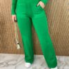 Conjunto Feminino Calça e Blusa Manga Longa Tricot Verde - Fernanda Ramos Store