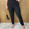 Conjunto Feminino Crepe Calça e Blusa Manga Curta Preto - Fernanda Ramos Store