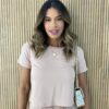 Conjunto Feminino Moletinho Calça e Cropped Chloe Bege - Fernanda Ramos Store