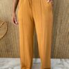 Conjunto Feminino Moletinho Calça e Cropped Chloe Caramelo - Fernanda Ramos Store