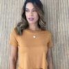 Conjunto Feminino Moletinho Calça e Cropped Chloe Caramelo - Fernanda Ramos Store