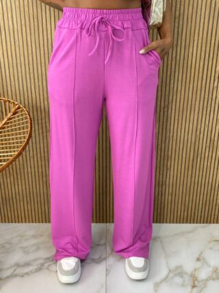 Conjunto Feminino Moletinho Calça e Cropped Chloe Lilás - Fernanda Ramos Store