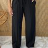 Conjunto de Moletinho Preto Cropped e Calça Chloe - Fernanda Ramos Store