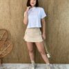 Cropped Feminino Manga Curta com Aplicações Branco - Fernanda Ramos Store