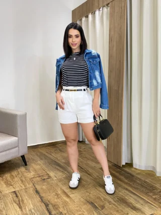 Jaqueta Feminina Jeans Destroyed Amanda - Fernanda Ramos Store