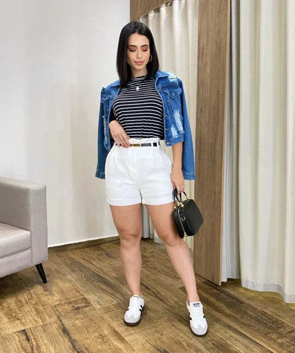 Jaqueta Feminina Jeans Destroyed Amanda - Fernanda Ramos Store