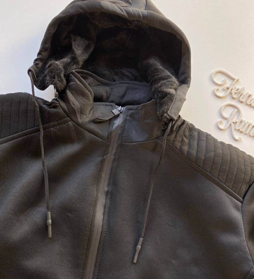 Jaqueta Masculina Touca Removível Pelúcida Plus Preta - Fernanda Ramos Store