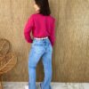 Moletom Flanelado Cropped com Gola Pink - Fernanda Ramos Store