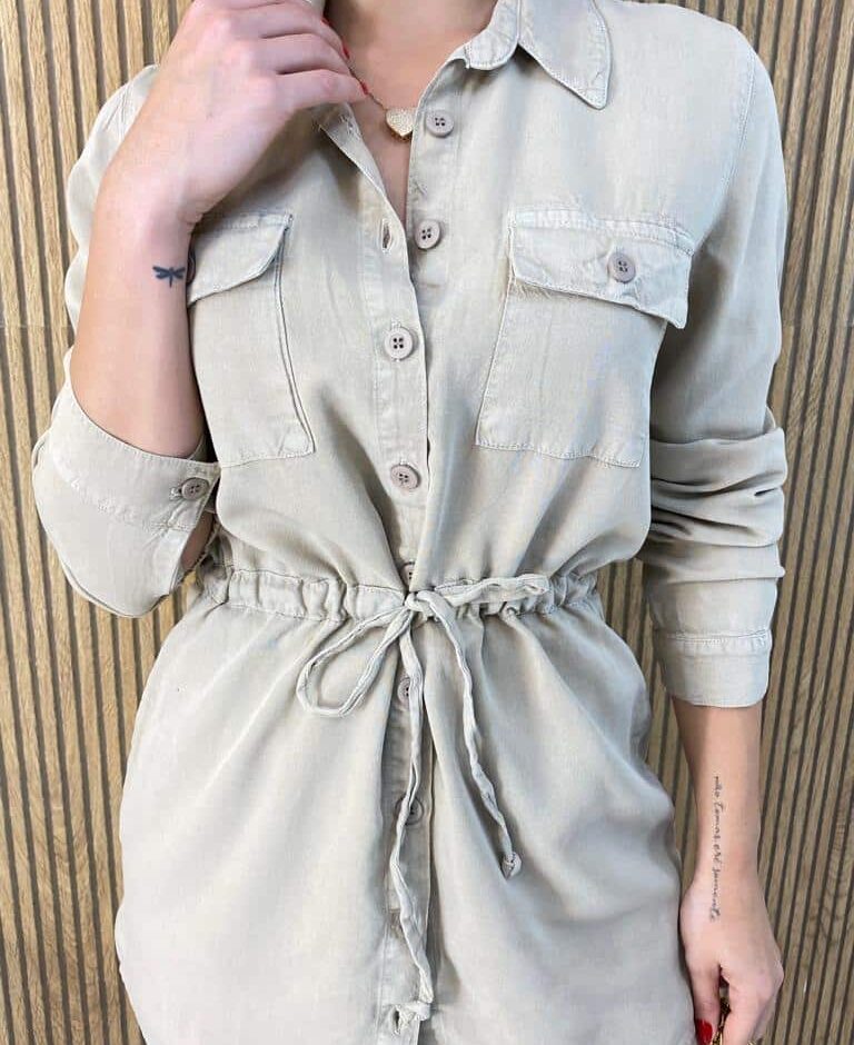 Parka Feminina Manga Longa Liocel Bege 022820 - Fernanda Ramos Store