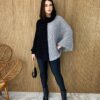 fernandaramosstore com br poncho feminino tricot ayla preto e cinza 1