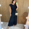 Vestido Longo sem Bojo Detalhe em Lastex Julia Preto - Fernanda Ramos Store