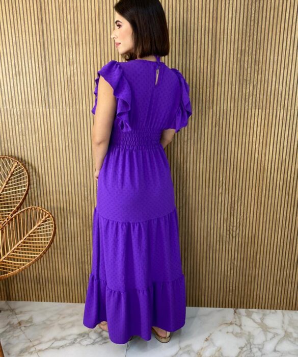 Vestido Longo sem Bojo Detalhe em Lastex Julia Roxo - Fernanda Ramos Store