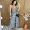 Vestido Midi com Bojo Alça Regulável Sarah Estampado - Fernanda Ramos Store