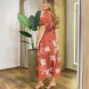 Vestido Midi sem Bojo Manga Princesa Bella Estampa Terra - Fernanda Ramos Store