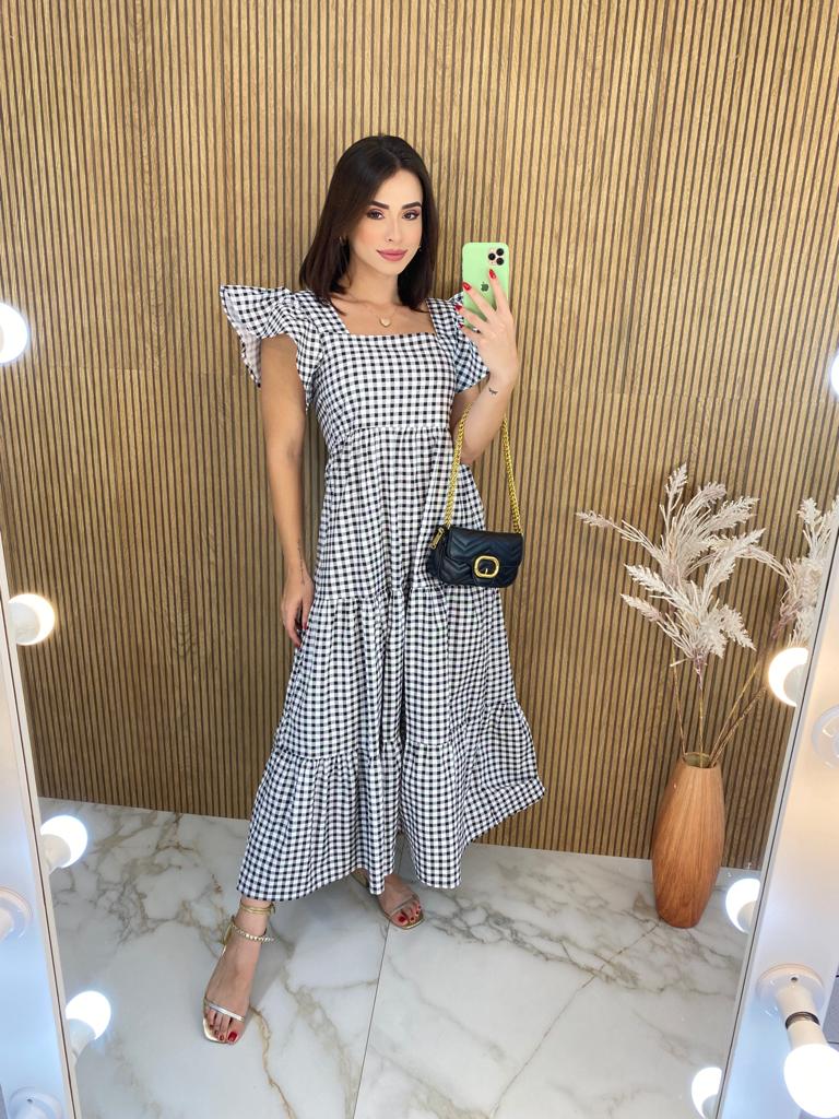 Vestido Midi com Bojo Alça Regulável