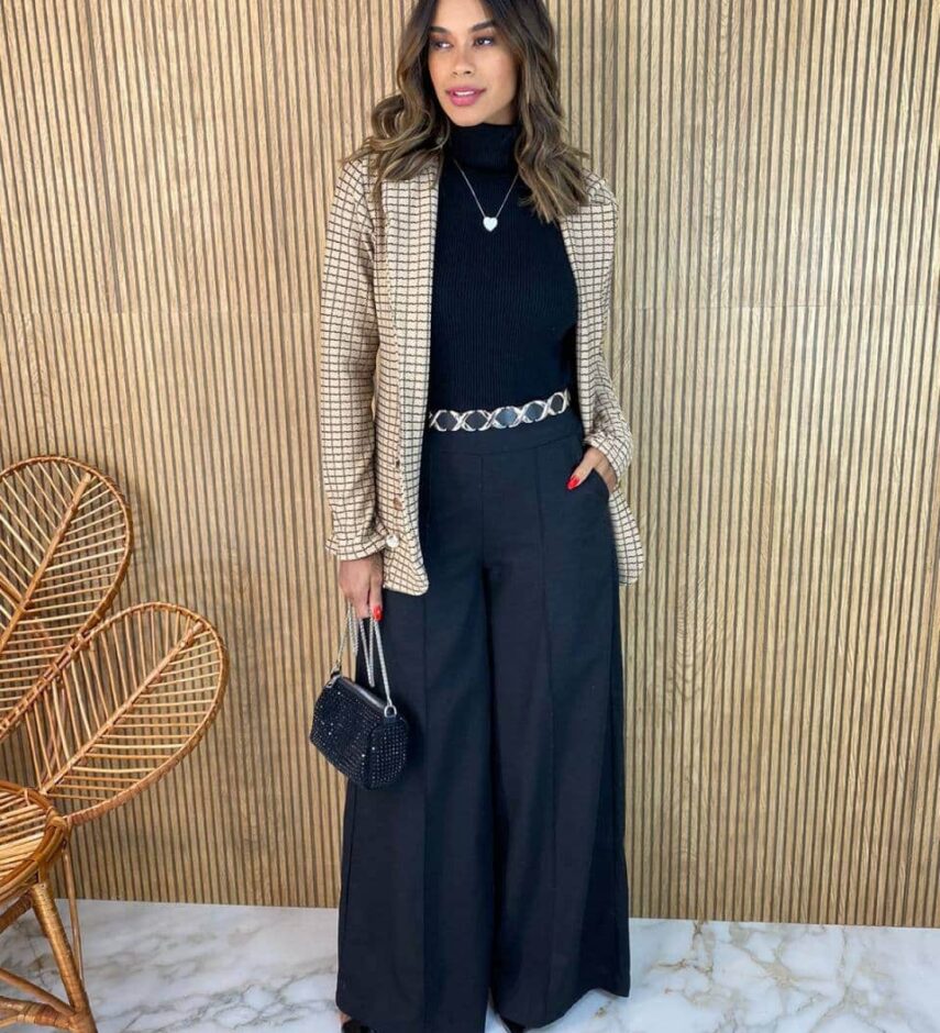 Blazer Manga Longa Feminino Botões Dourados Bege - Fernanda Ramos Store