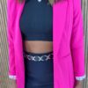 fernandaramosstore com br Blazer Manga Longa Feminino Elisa Pink Flúor 1