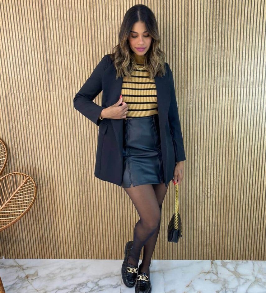 Blazer Manga Longa Feminino Isadora Preto - Fernanda Ramos Store