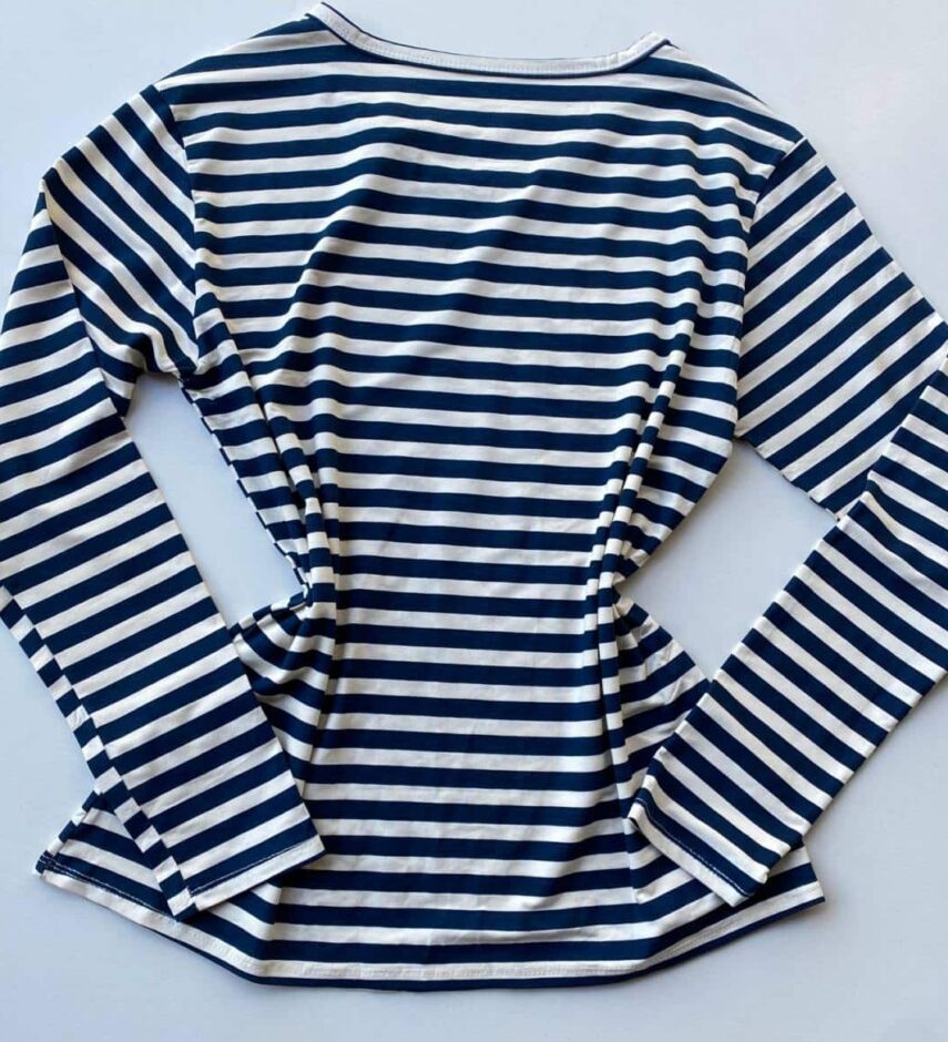 Blusa Feminina Manga Longa Listrada Azul - Fernanda Ramos Store