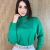 Blusa Feminina Manga Longa Modal Gola Alta 014 Verde - Fernanda Ramos Store