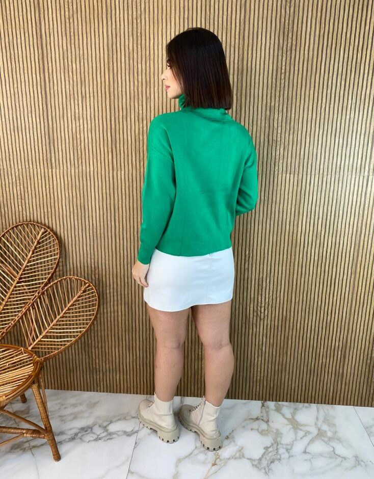 Blusa Feminina Manga Longa Modal Gola Alta 014 Verde - Fernanda Ramos Store