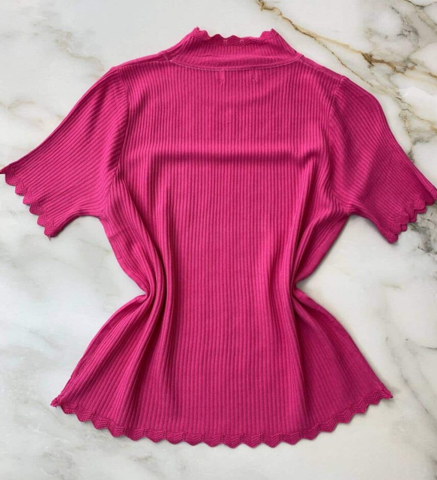 Blusa Feminina Modal Manga Curta Agatha Pink - Fernanda Ramos Store