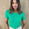 Blusa Feminina Modal Manga Curta Brenda Verde 2721 - Fernanda Ramos Store