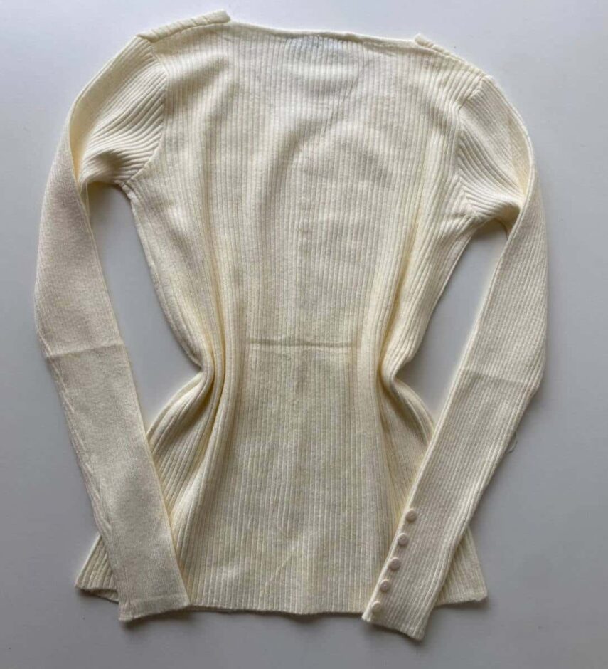 Blusa Feminina Modal Manga Longa Botões Falsos Off White - Fernanda Ramos Store