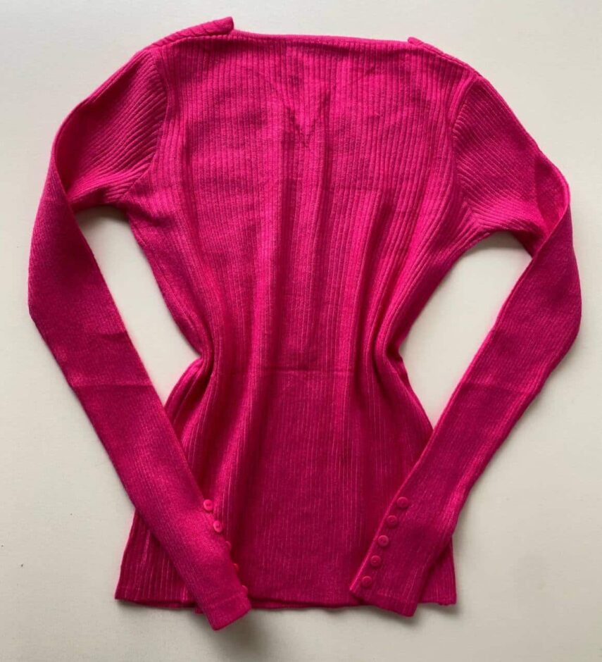 Blusa Feminina Modal Manga Longa Botões Falsos Pink - Fernanda Ramos Store