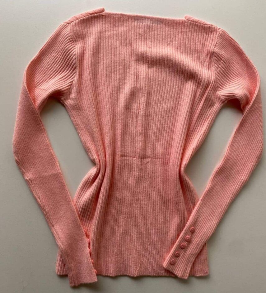 Blusa Feminina Modal Manga Longa Botões Falsos Rosa - Fernanda Ramos Store