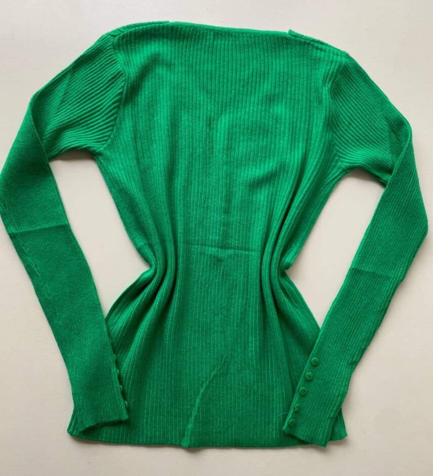 Blusa Feminina Modal Manga Longa Botões Falsos Verde - Fernanda Ramos Store