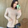 fernandaramosstore com br blusa feminina modal manga longa mila com bolsos bege 2