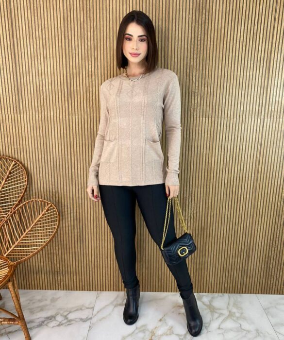 fernandaramosstore com br blusa feminina modal manga longa mila com bolsos bege 3