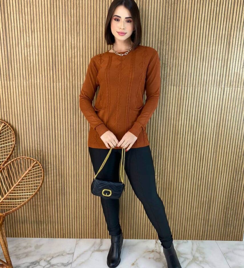 fernandaramosstore com br blusa feminina modal manga longa mila com bolsos terracota 2