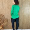 Blusa Feminina Modal Manga Longa Mila com Bolsos Verde - Fernanda Ramos Store