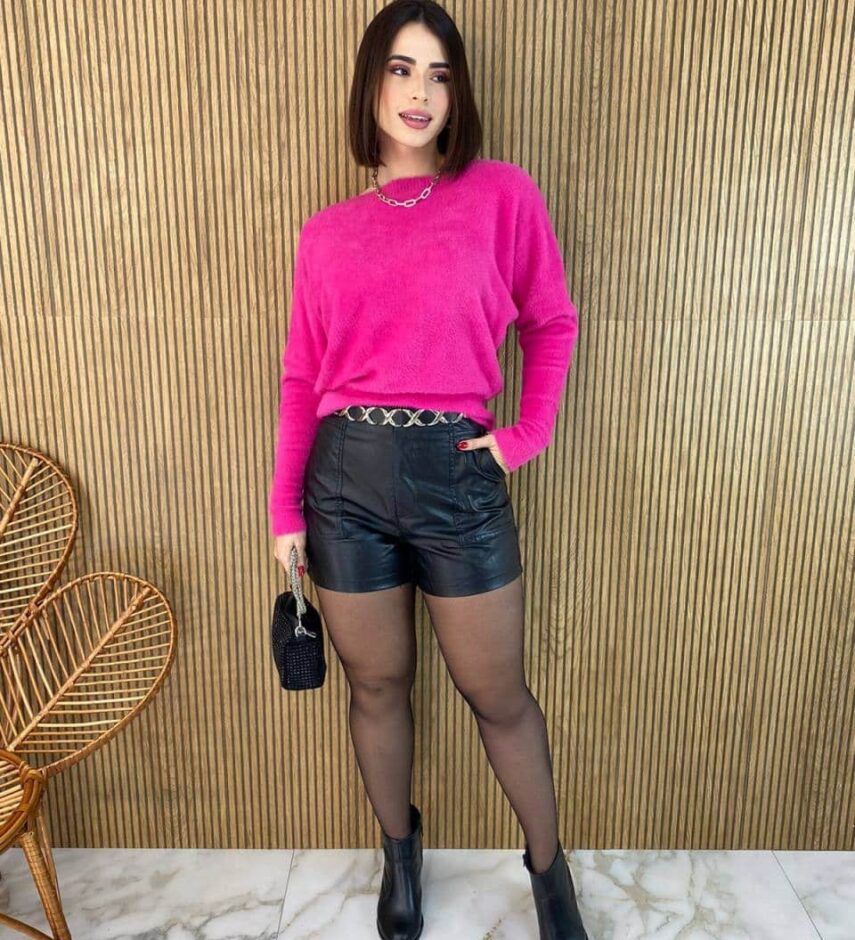 Blusa Feminina Modal Manga Longa Nina Pelinhos Pink - Fernanda Ramos Store