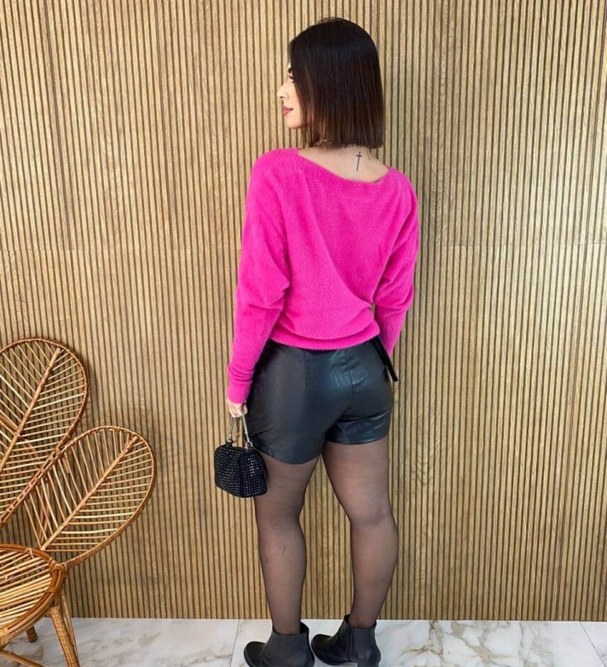 Blusa Feminina Modal Manga Longa Nina Pelinhos Pink - Fernanda Ramos Store