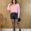 Blusa Feminina Modal Manga Longa Nina Pelinhos Rosa - Fernanda Ramos Store