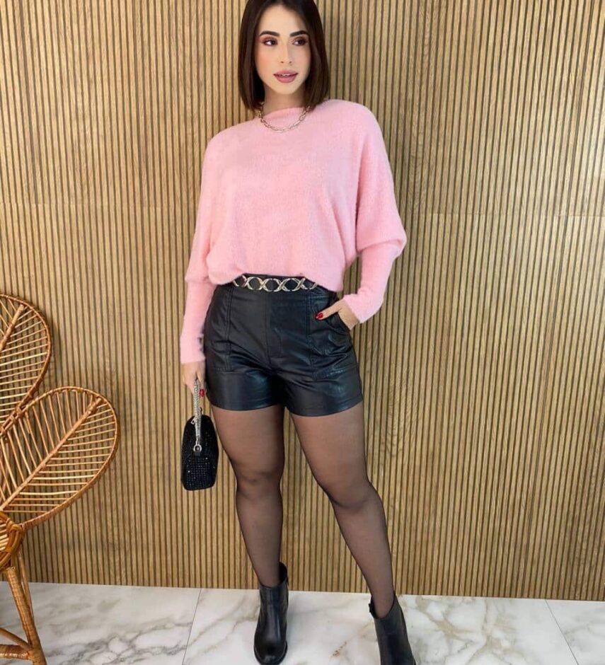 Blusa Feminina Modal Manga Longa Nina Pelinhos Rosa - Fernanda Ramos Store
