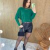 Blusa Feminina Modal Manga Longa Nina Pelinhos Verde - Fernanda Ramos Store