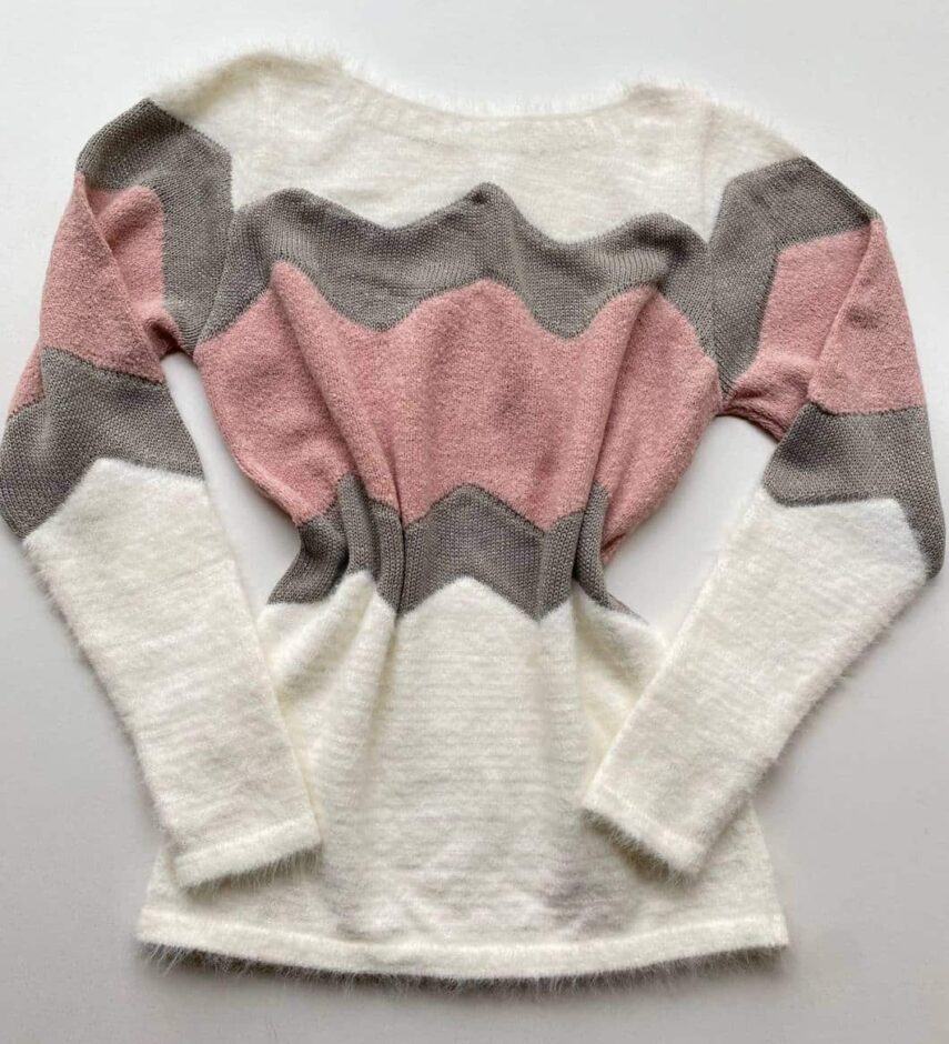 Blusa Manga Longa Feminina Tricot Bia Detalhe Rosa - Fernanda Ramos Store