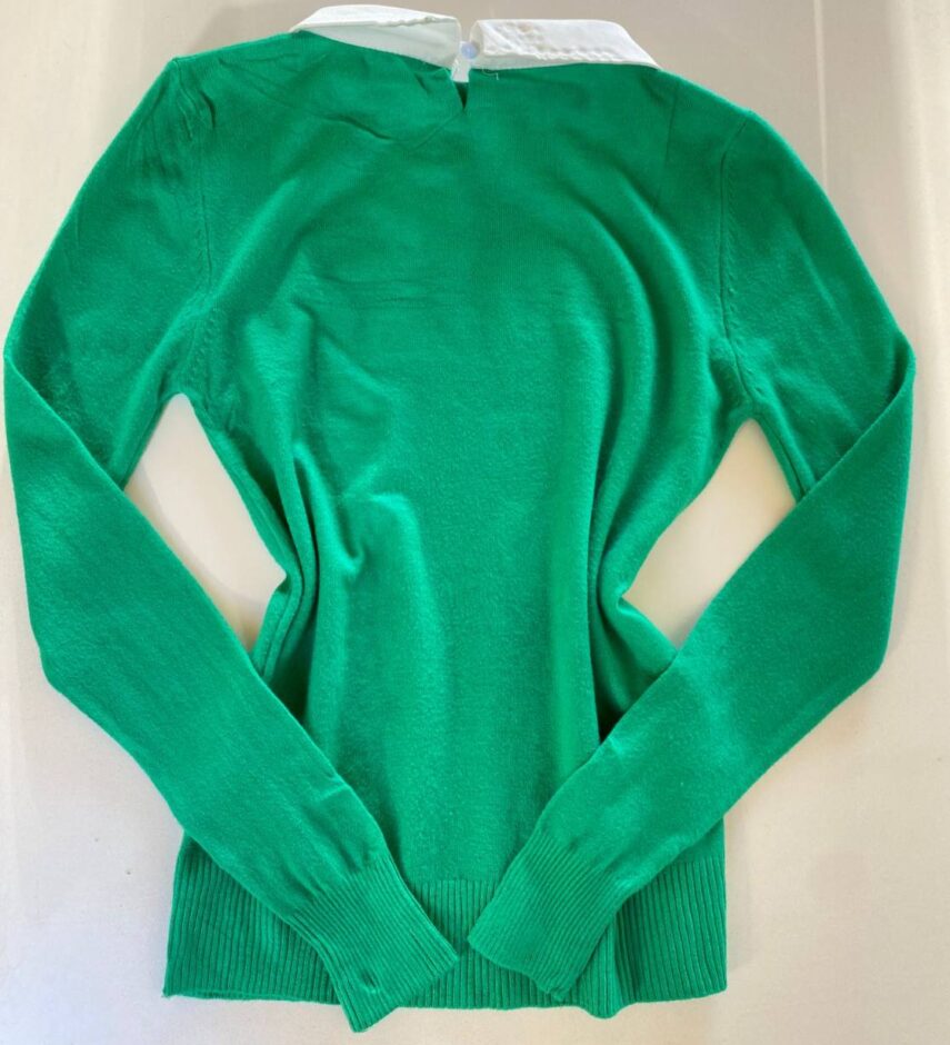 Blusa Manga Longa Modal com Aplicação na Gola Verde - Fernanda Ramos Store