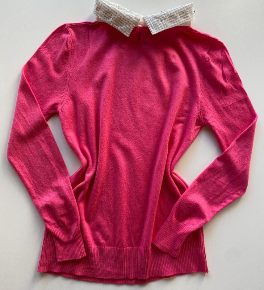 Blusa Manga Longa Modal Isis com Aplicação na Gola Pink - Fernanda Ramos Store